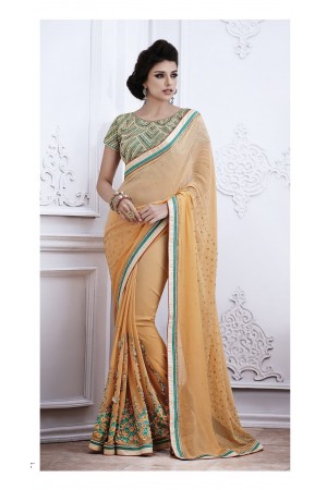 Party-wear-light-Orange-color-saree