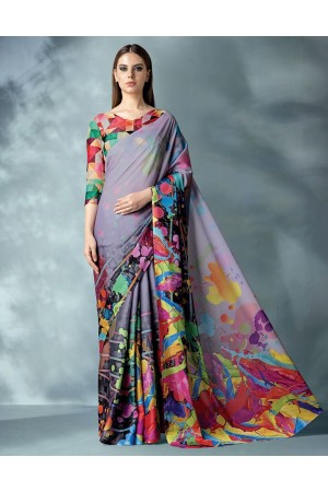 Inara Digital Printed Wine Saree