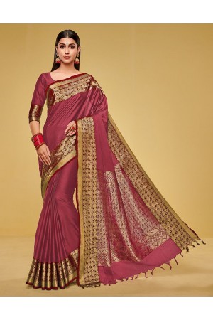 Kanisha Crimson Red Cotton Saree