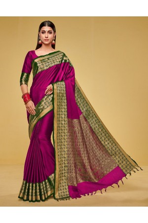 Kanisha Rosy Pink Cotton Saree