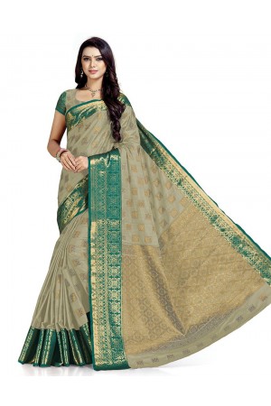 Paneri Duskin Beige Wedding  Wear Cotton Saree    Saree