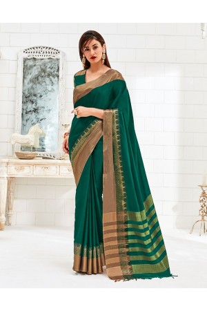 Yalina Tender Green Cotton Saree