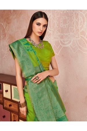 Zoya Lush Green Designer Wear Cotton Saree