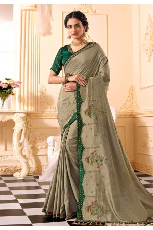 Grey silk saree 313