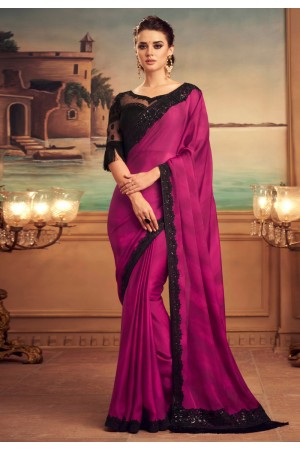 Magenta silk festival wear saree 25003