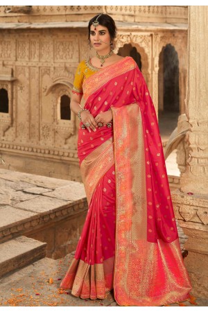 Pink silk festival wear saree 13338