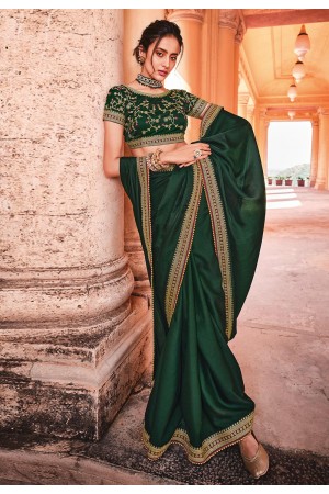 Green organza festival wear saree 21008