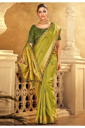Light green silk festival wear saree 1508