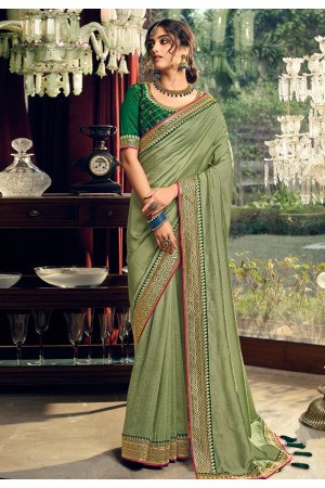 Light green silk festival wear saree 3409