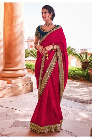 Magenta organza festival wear saree 21012