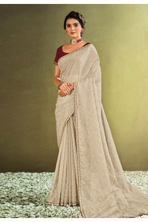 Off white tissue saree with blouse 21913