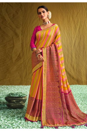 Peach brasso festival wear saree 1012