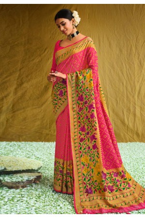 Pink brasso festival wear saree 1008