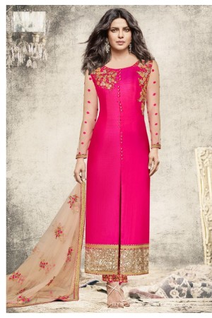 Priyanka chopra Pink color slit open suit 5195