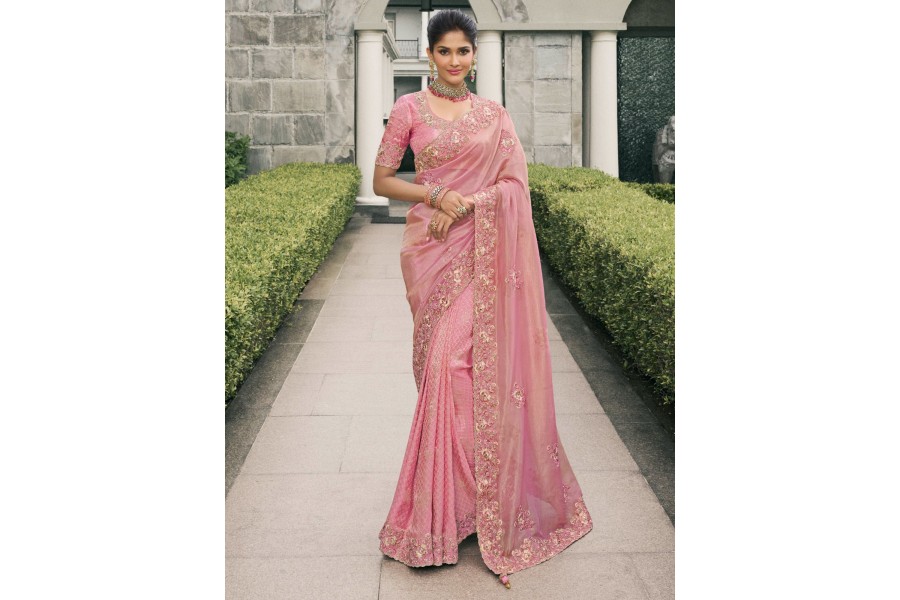Wedding-Ready Semi Cotton Pink Sarees – Light on Skin, Heavy on Style