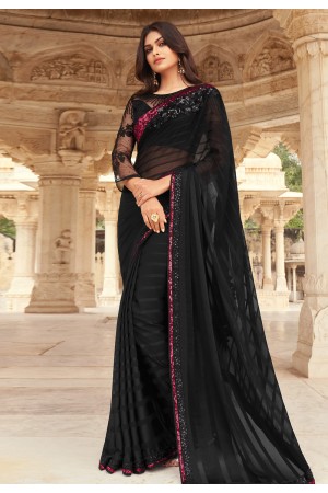 Black brasso festival wear saree 812