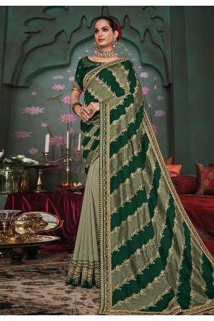 Green silk half n half saree 117921