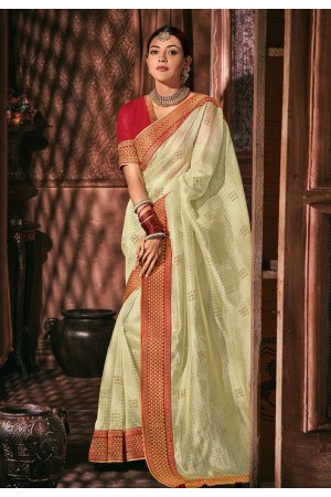 Kajal aggarwal light green silk saree with blouse 5179