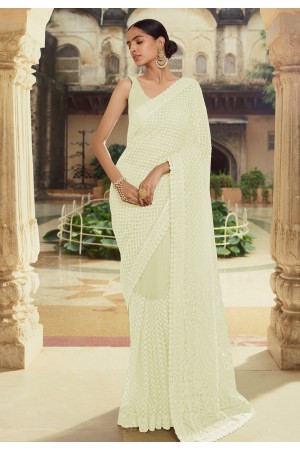 Light green net festival wear saree 6212