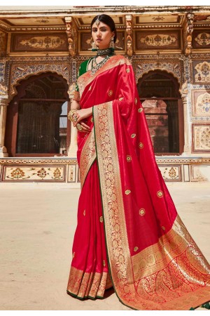 Magenta silk festival wear saree 1373