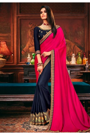 Pink silk half and half saree 114354