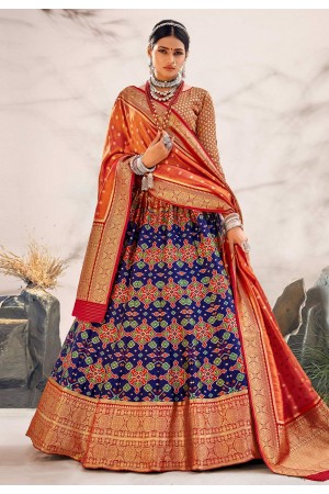 Blue upada silk lehenga choli 20208J