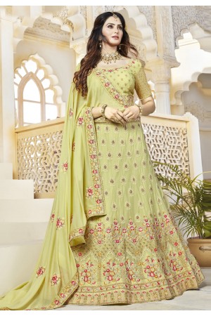 Light green georgette embroidered lehenga choli 428