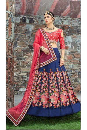 Indian Dress Blue Color Bridal Lehenga 1001