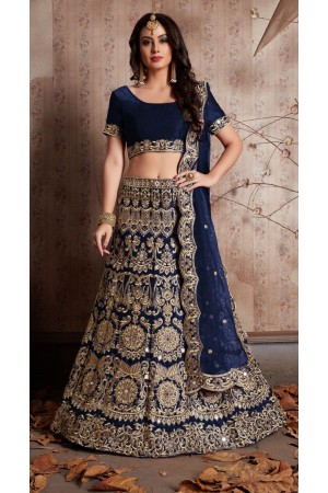 Indian Dress Blue Color Bridal Lehenga 610