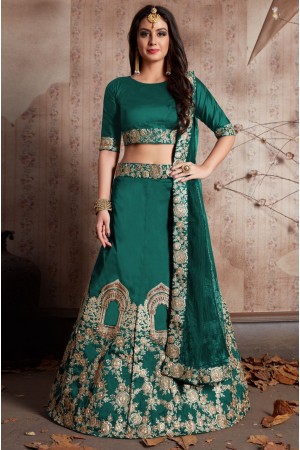 Indian Dress Green Color Bridal Lehenga 528