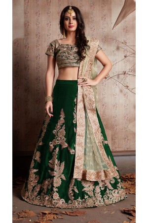 Indian Dress Green Color Bridal Lehenga 603