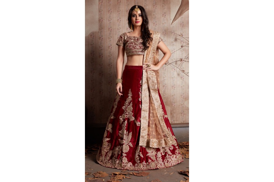 maroon gown indian