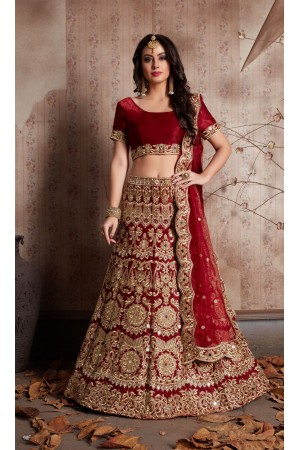 Indian Dress Maroon Color Bridal Lehenga 609