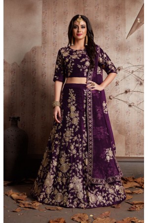 Indian Dress Purple Color Bridal Lehenga 359P