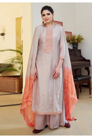 Gray cotton kameez with palazzo 611