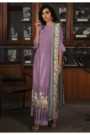 Lavender georgette kameez with palazzo 705Lavender