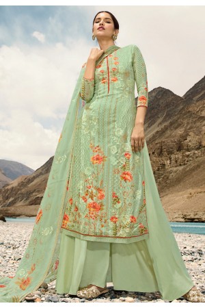 Light green georgette kameez with palazzo 17003