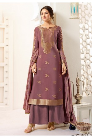 Light purple banarasi silk kameez with palazzo PRP5641