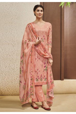 Peach cotton kameez with pant 9106