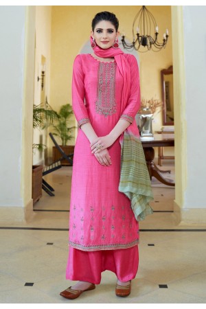 Pink cotton palazzo suit 608