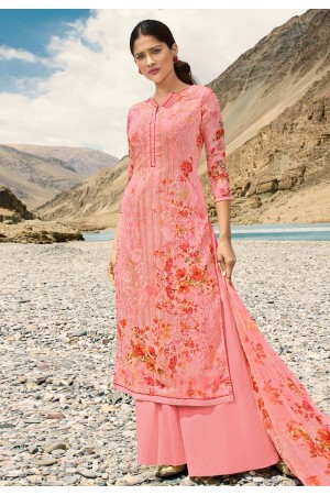 Pink georgette kameez with palazzo 17001
