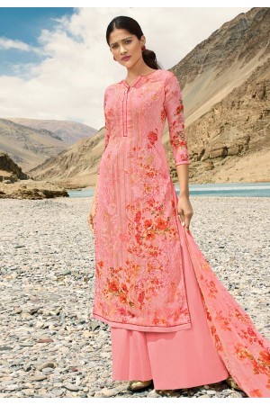 Pink georgette kameez with palazzo 17001