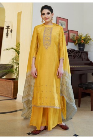 Yellow cotton palazzo suit 606