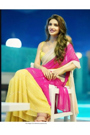 Bollywood Sreeleela inspired multi color georgette silk saree