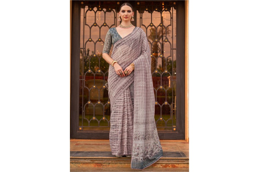 Purple Tissue Saree