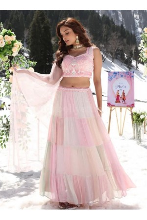 Light Rose Pink brides Wedding Lehenga