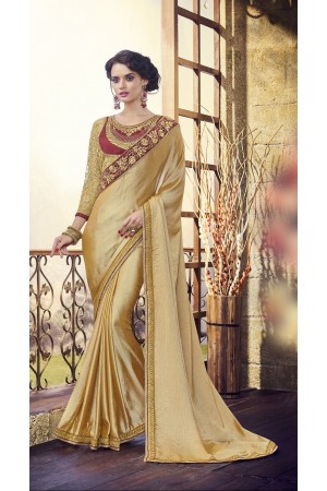 Party-wear-Golden-Maroon-color-saree