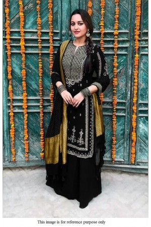 Bollywood Sonakshi Sinha inspired black palazzo suit