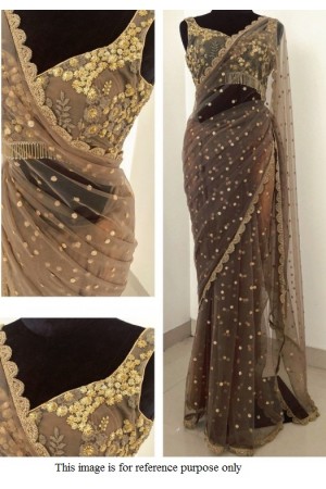 Bollywood Model Grey net designer saree