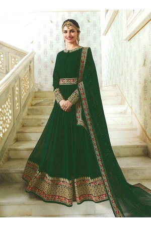 Prachi Desai dark green embroidered anarkali suit 7173